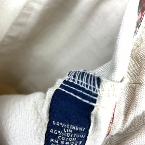 SOLD Banana Republic Heritage Straight Leg Linen Blend Pants Mens Sz 34 X 34 Tan - Picture 10 of 10